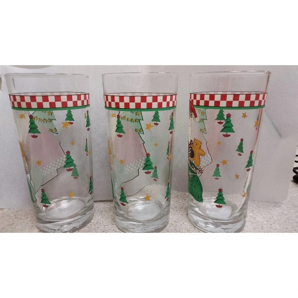 Anchor Hocking Mumm MAGIC‎ OF SANTA - Set of 3 - 6 1/4" HIGHBALL GLASSES Vintage - Picture 3 of 6